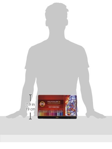 Polycolor 36er Farbstifte Zeichenstifte für Künstler von KOH-I-NOOR Set in Metall-Geschenkbox – farbig sortiert - 3