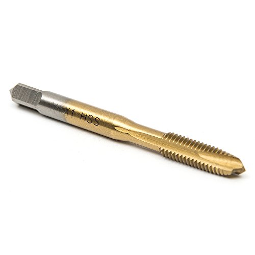 Fortag 5 tlg Gewindebohrer Set HSS Gewindeschneider-Satz Rechte Hand Handgewindebohrer Satz Schälanschnitt Titan-beschichtet M3-M8 - 6