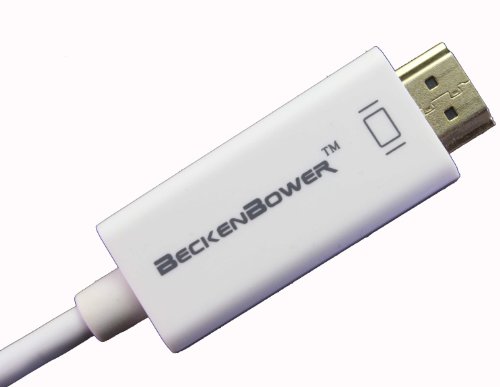 BeckenBower 3m Mini DisplayPort THUNDERBOLT to HDMI 4K Cable with Gold-plated connectors, supports seamless Digital audio, Compatible with MacBook Pro Air MacMini Mac MacBook MacBookPro MacBook Air to TV Cable Lead