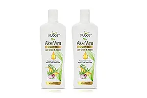 Kudos Aloe Vera Shampoo With Onion & Neem 500ML (Pack of 2) - For All Hair Types | Ayurvedic Anti-Dandruff Formula | Natural Ingredients for Healthy Hair and Growth