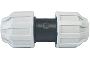 SOMATHERM FOR YOU, Raccord plastique manchon égal pour tube PE Ø20 mm - Installation rapide et facile - Résistant à 16 bars - Température max 80°C - Idéal pour irrigation et arrosage