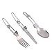 Produktbild 3pcs Faltwerkzeug Gabel-Löffel-Set Faltbare Picknick Geschirr Edelstahl im Freien Spielraum Campinggeschirr Regard L