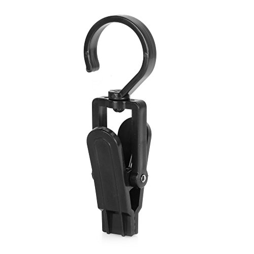 10 schwarze super starke Kunststoff “Clever Clips” mit Drehhaken – ca- 11 cm – Vielseitig – Für Haus – Büro - Werkstatt Hangerworld
