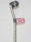 Crutch Handle Padded/Pad Covers (Set of 2) - Selection of Colours/Designs (Pink Stars)