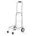 Produktbild IYHFXVCBD Einkaufswagen Faltbare tragbare Vier Runden Gepäckwagen PKW-Anhänger Kleiner Pull-Cart Kaufen Sie einen Gemüse-Einkaufswagen (Farbe: Silber) Utility Trolley Stair Climber (Farbe : Silver)