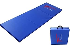 Fitem Wysokiej klasy gruba składana mata do ćwiczeń z uchwytami do noszenia, gimnastyki, fitnessu, jogi, pilatesu, MMA, sportu, treningu, rozciągania, 180 x 60 x 4 cm lub 240 x 120 x 4 cm