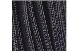 LND Fil Électrique Tissu - Cable Textile - Luminaires et Lampes - Vendu au Mètre - Épaisseur 2 fils x 0,75mm2 - Noir