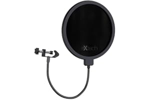 IXTECH Popfilter für Blue Yeti-Mikrofon, doppelschichtiger Schallschutz, Schildwächter, Windschutz mit flexiblem 360-Grad-Schwanenhals-Clip, Stabilisierend
