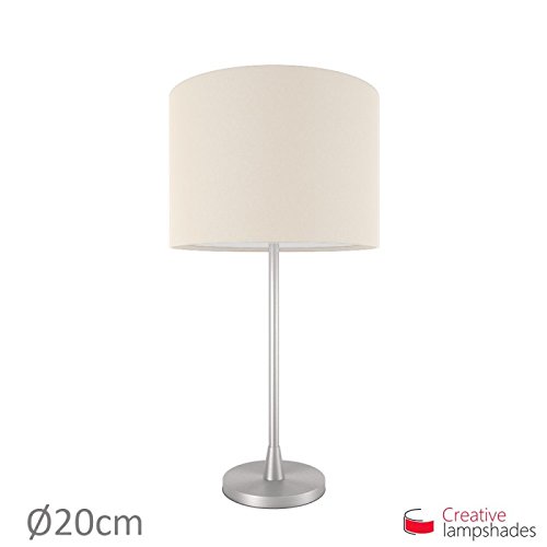 Lampenschirm Zylinder Sand Leinwand – Durchmesser 35cm – H. 22cm, Amerikanisch F10, Nein - 5