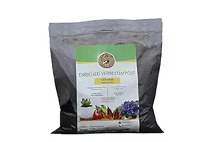 Shehri Kissan The Urban Farmers  Effective & Complete Natural Manure & Plant Food with Organic Growth Boosters Enriched Vermicompost for Indoor Outdoor Gardening, 1kg Pack