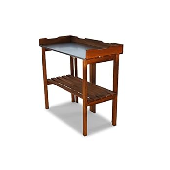 Pflanztisch Klappbar Mit Verzinkter Arbeitsplatte Braun B90 X T40 X H86 Cm