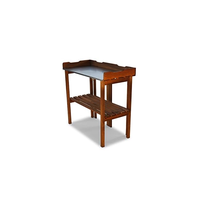 Pflanztisch Klappbar Mit Verzinkter Arbeitsplatte Braun B90 X T40 X H86 Cm