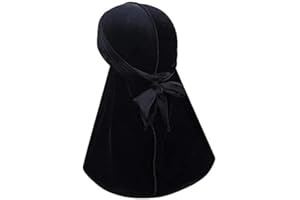 Fabz Beauty Silky Durag Velvet Black, Luxury Velvet Durags for Men and Women, Headwraps, Bandana Perfect for Dreadlocks, 360 Waves, Curls