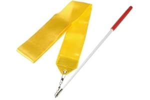 HOMEBT 2M Pieces Dance Ribbons Streamers Rhythmic Gymnastics Ribbon Wands for Kids Artistic Dancing, Baton Twirling Yellow