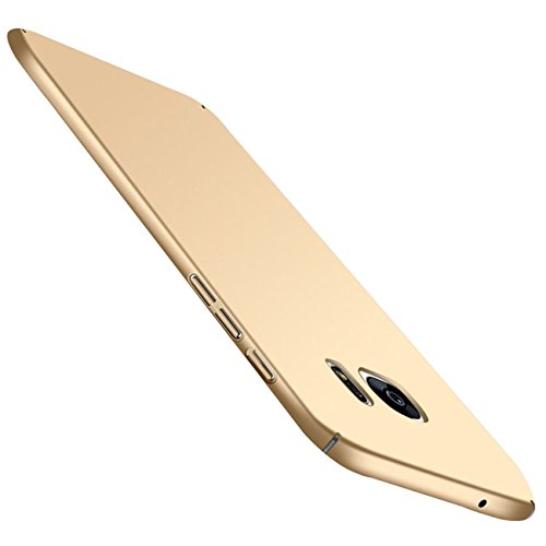 Qissy Carcasa Samsung Galaxy S7  Ultra Ligero Suave Sedoso Pintura PC Funda Protectora de tel  fono Protective Case Cover para Samsung Galaxy S7 5 1    Oro 