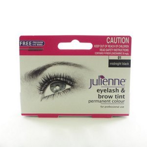 Julienne Eyelash and Eyebrow Permanent Midnight Black 01 Colour Tint 15ml