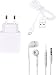 crispy Wall Charger Accessory Combo for all smartphone support like SAMSUNG LENOVO MOTO SONY REDMI OPPO VIVO with USB cable & earphone 3.5 jack super sound white color RS.395.00