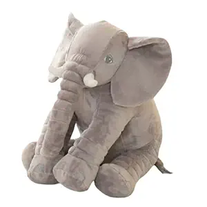 Little Innocents Fibre Filled Stuffed Animal Elephant Baby Soft Toy of Plush Material Hugging Pillow for Toddlers (40 cm, Grey)