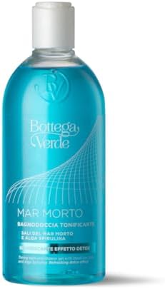 Bottega Verde - Bagnodoccia Tonificante Mar Morto 400 ml, con Sali del Mar Morto e Alga Spirulina, Effetto Detox Rinfrescante, Detergente Corpo per Tutti i Tipi di Pelle