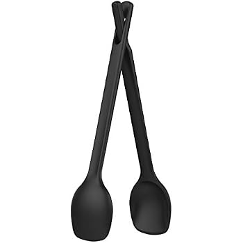 Set De 2 Ustensiles De Cuisine Tefal Ingenio - Cuillère Et Spatule Angle Avec Manche Inox Et Insert Silicone Anti-chaleur