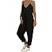 Produktbild Damen Einfarbig Schlinge Jumpsuit Yogogo Ärmellos V-Ausschnitt Overall Hose Sommer Lose Rückenfrei Playsuits Yoga Leggings Lange Strampler Bodysuit Sexy 3/4 Sport Workout Slim Leggins Dünne Sporthose