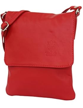 AMBRA Moda Italienische Ledertasche Schultertasche Crossover Umhängetasche Nappaleder Damen Kleine Tasche NL602