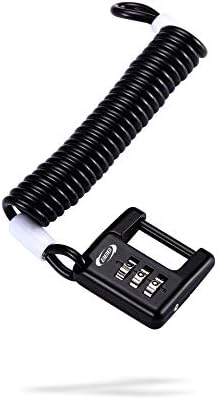BBBCycling, MiniSafe Combination Coil Cable, Small Bike Lock with Code for Road, Mountain and Urban Bikes, Outdoor, Waterproof, Small, Compact, BBL-52, 120 cm, Black