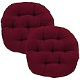 Daddy Cool Decorative Round Indoor Outdoor Sofa Chair Pad/Dining/Office/Plastic/Floor Back Seat Tufted Chair Cushion Handmade Quilting Set of 2 (18' Inch Round) Maroon