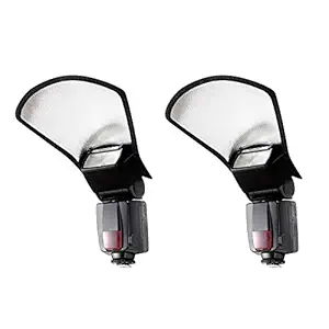 EnticingMuch Flash Diffuser Reflector | Bend Bounce Flash Diffuser for Speedlight, Universal Mount for Canon, Nikon and Other Cameras (Pack of 2)
