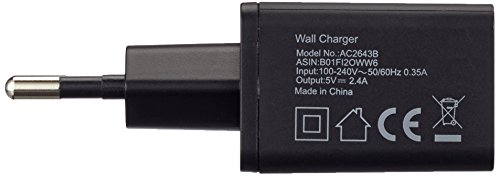 AmazonBasics – Netzteil / Ladegerät mit 1 USB-Anschluss, 2,4 A, Schwarz - 4