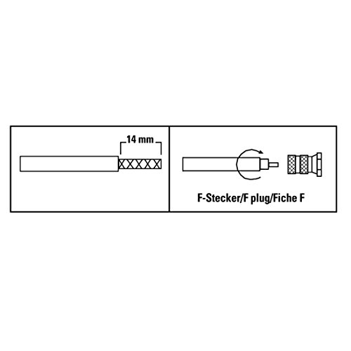 Hama 4 x F-Stecker für 6,8 mm Koax Kabel, schraubbar, zum Anschluss an LNB, Multischalter, Receiver - 2