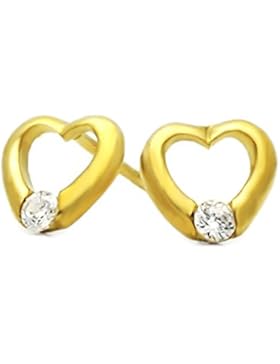 Kleine Schätze - Ohrringe/Ohrstecker - Damen & Kinder - Gelbgold 14 Karat (585) - Zirkonia 