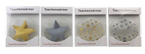 Preisvergleich Produktbild Taschenheizkissen Sterne / Taschenwärmer / Weihnachtsbaum / Wichtelgeschenk / Handwärmer / Wärmflasche / 4er Set / Preis am Stiel®