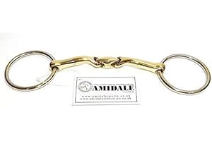 AMIDALE SPORTS AMIDALE LOOSE RING SNAFFLE TONGUE SAVER CURVED ANGLED MOUTHPIECE HORSE BIT BNWT (5.50 INCHES)