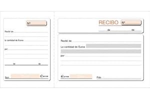 FELIXMANIA Talonario Recibos 207x109 T16 Estandar (100h) (con matriz), 3 unidades
