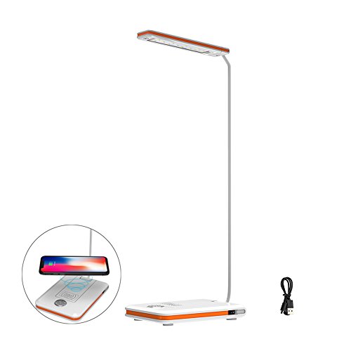Preisvergleich Produktbild Schreibtischlampe, Brilex LED Schreibtischlampe Usb Tischleuchte Classic White, Wireless-Ladegerät Lampe, Lesen Büro Schlafzimmer Studieren mit. …