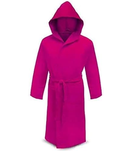 Accappatoio Donna Personalizzato Con Iniziali Ricamate – Microfibra Con Cappuccio, Fucsia