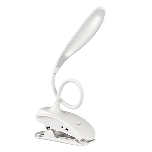 Lámpara de Escritorio LED con Pinza, LED Lámpara USB Etmury Pinza Plegable Regulable y Táctil Luz de Mesa, Lám