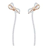 Swarovski Orecchini A Buco Lifelong Bow, Cristallo Bianco, da Donna, Mix Di Placcature Del Metallo