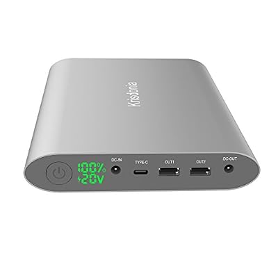 Krisdonia 50000mAh Power Bank Chargeur Portable Batterie Externe avec Double USB (Quick Charge 3.0)+Type-C+Sortie DC avec des Connecteurs pour Ordinateurs Portables PC, Laptop, Macbook, Smartphone