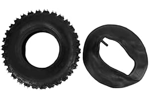 SPYMINNPOO ATV Reifen + Schlauch, 4.10‑6 Innen Schlauch Außenreifen Dicker Gummireifen Kompatibel mit ATV Go Kart Mini Quad 47cc 49cc Snow Motorcycle