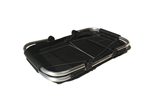 Faltbarer Einkaufskorb, platzsparend, leicht, stabil; Tragegewicht 25 kg, Fassungsvermögen 25 l, schwarz. Damit wird Einkaufen zum Vergnügen. Mit 6 cm Höhe gefaltet, ist er einfach zu verstauen. - 4