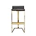 Produktbild Barhocker Bar Stuhl Haushalt Edelstahl Metall Barhocker Moderne Hochstuhl Loft Counter Hochstühle Vorderschreibtisch Hocker mit Echtem Leder Rückenlehne und Fußstütze (größe : 75cm)