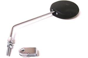 STREETPARTS24 Universal Spiegel links oder rechts mit Lenkerklemme – passend für Roller, Hercules, Zündapp, Kreidler, Tomos, Mofa, Moped, Mokick – PVC Spiegel – Universalartikel