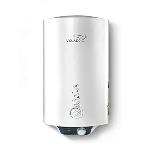 V-Guard Water Heater Victo 15 Litres - Free Installation With Inlet And Outlet Pipes,White