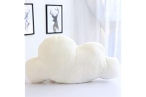 TROYSINC Wolken Cuddly Toy Cushion Plush Toy Plush Decorative Cushion Fabric Plush Cushion Birthday Gift for Children, Decor Children's Room Home Bedroom (White, 60 x 32 cm)