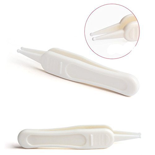 2PCS Multifunctional Baby Safe Cleaning Tweezers Navel Booty Nose Ears Tweezers