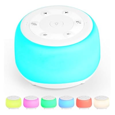 White Noise Machine, Prochosen Portable White Noise Machine For Baby Adults, 7 Colors Night Light 34 Soothing Sounds, Baby Essentials For Newborn Sleep Aids For Adults Rain Sounds For Sleeping