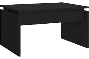 vidaXL Mesa de Centro Auxiliar Consola Mesita Salón Lateral Té Café Sofá Sala de Estar Muebles Mobiliario de Madera Contrachapada Negro 68x50x38 cm