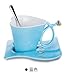 Produktbild Bluelover Herzförmige Cup kreative Keramik paar liebte Tasse Kaffee mit einem Löffel und einem Becherhalter-blau